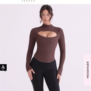 HOUSE OF CB SMALL (SM) GEORGINA COCOA KNITTED CORSET